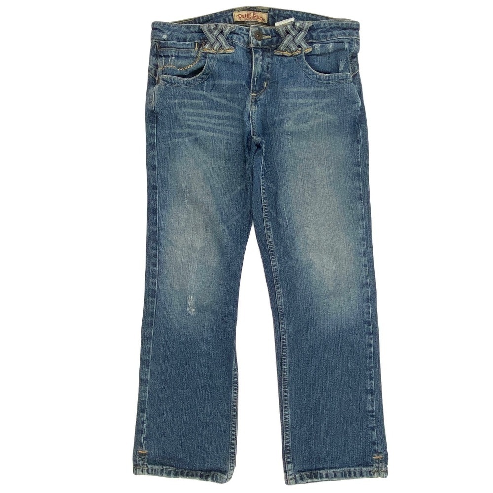 Paris Blues Distressed Skinny Crop Women's size 5 Dark Wash Blue Denim‎ jeans